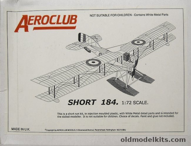 Aeroclub 1/72 Short 184 Floatplane plastic model kit
